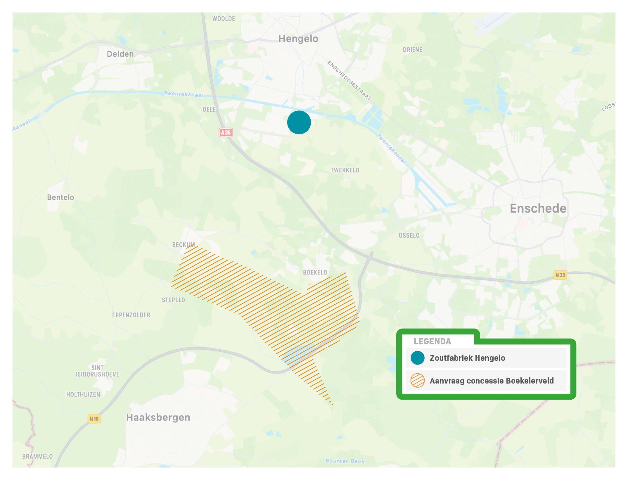 Nobian vraagt een concessie aan voor een beperkte uitbreiding van het bestaande zoutwingebied Twenthe-Rijn Ganzebos